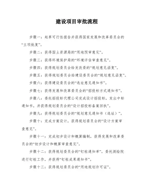 建设项目审批流程