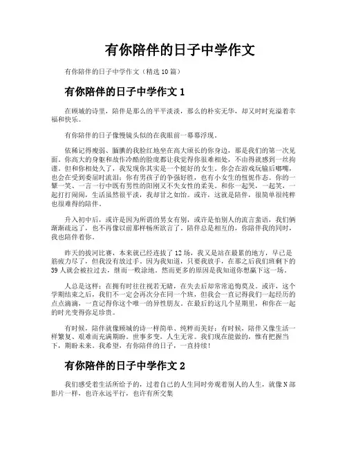 有你陪伴的日子中学作文