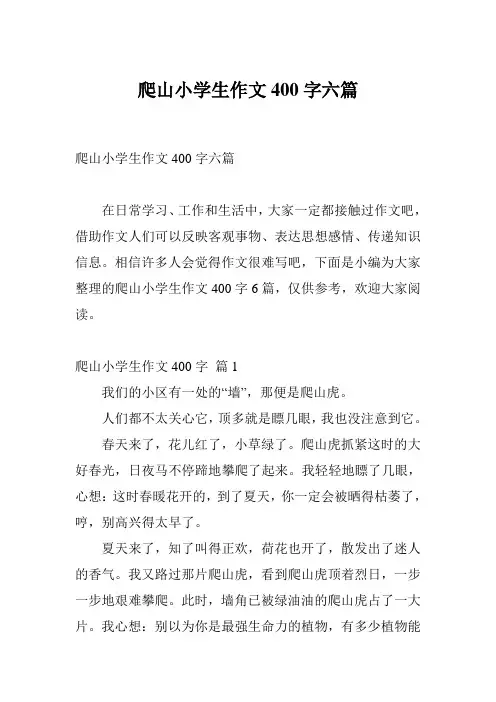 爬山小学生作文400字六篇