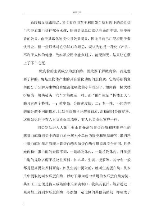嫩肉粉简介及用法