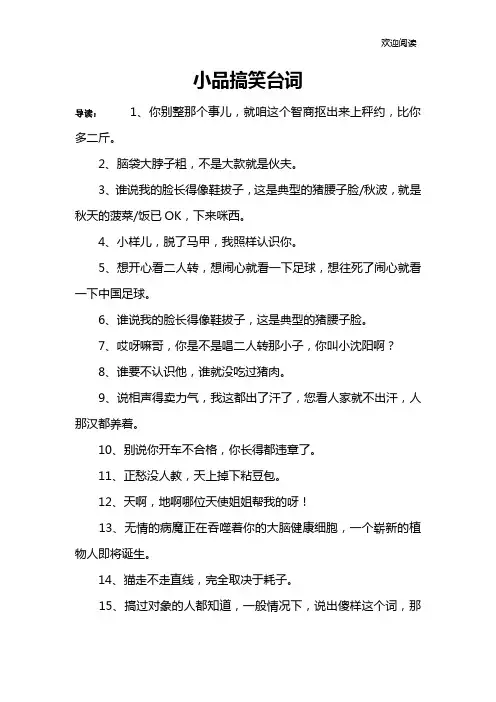 小品搞笑台词