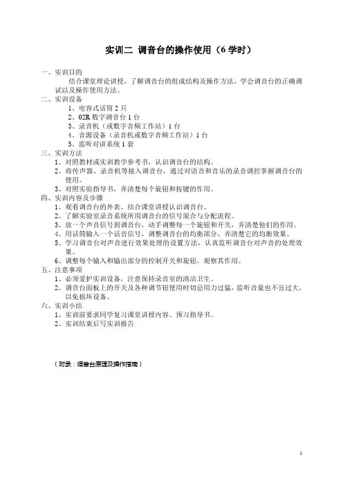 02R数字调音台操作指南