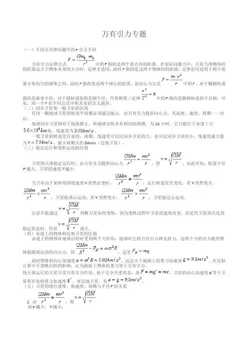 万有引力专题(含例题)