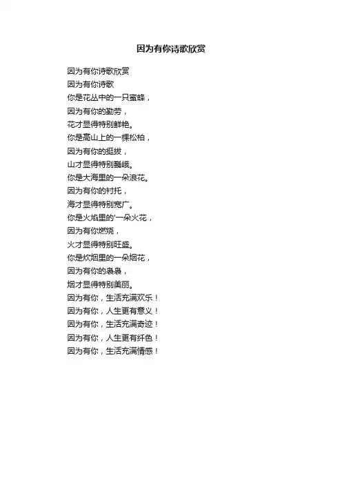 因为有你诗歌欣赏