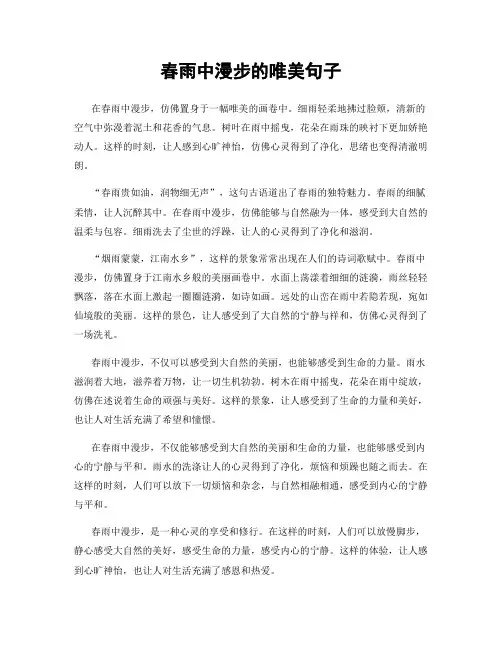 春雨中漫步的唯美句子