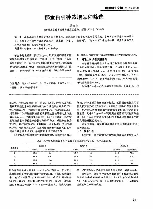 郁金香引种栽培品种筛选