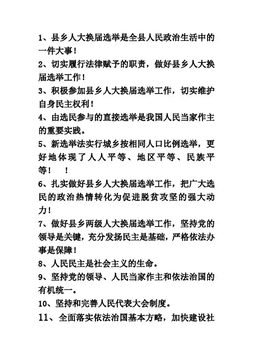 人大选举宣传标语