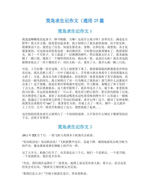 荒岛求生记作文(通用25篇