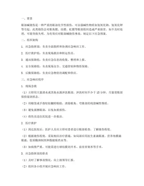 眼部碱烧伤应急预案