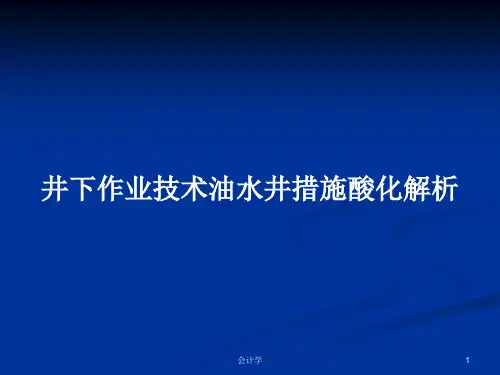 井下作业技术油水井措施酸化解析PPT教案
