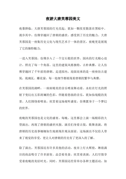 夜游大唐芙蓉园美文