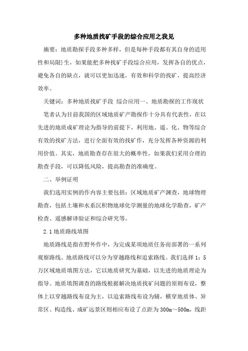 多种地质找矿手段的综合应用之我见