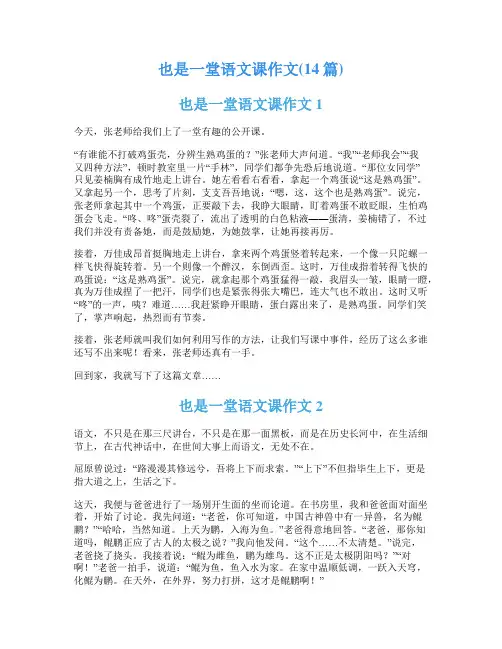 也是一堂语文课作文(14篇)