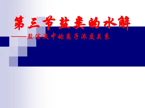 溶液中的离子浓度关系