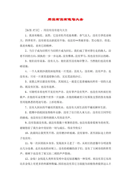 用没有没有造句大全