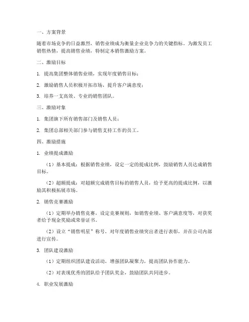 集团_销售激励方案范文