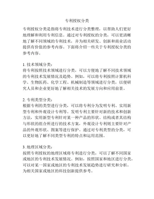 专利授权分类