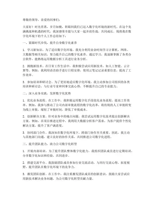 数字化环境下的个人工作总结