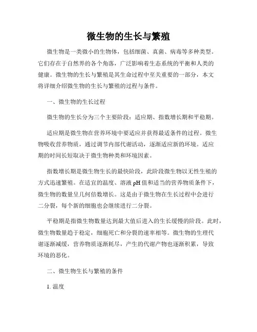 微生物的生长与繁殖