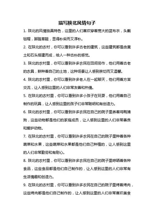 描写陕北风情句子