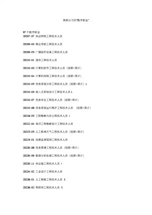 国家认可的“数字职业”