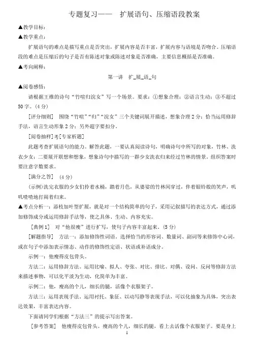 扩展压缩语段教案