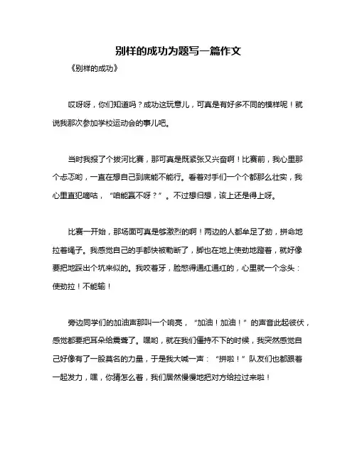 别样的成功为题写一篇作文