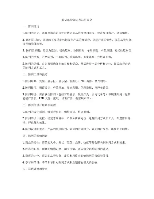 鞋店陈设知识点总结大全