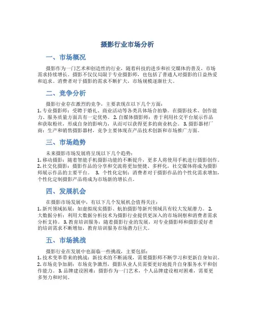 摄影行业市场分析