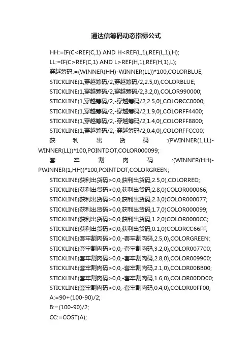 通达信筹码动态指标公式
