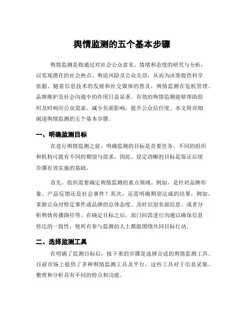 舆情监测的五个基本步骤