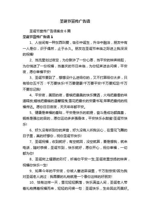 圣诞节宣传广告语集合6篇