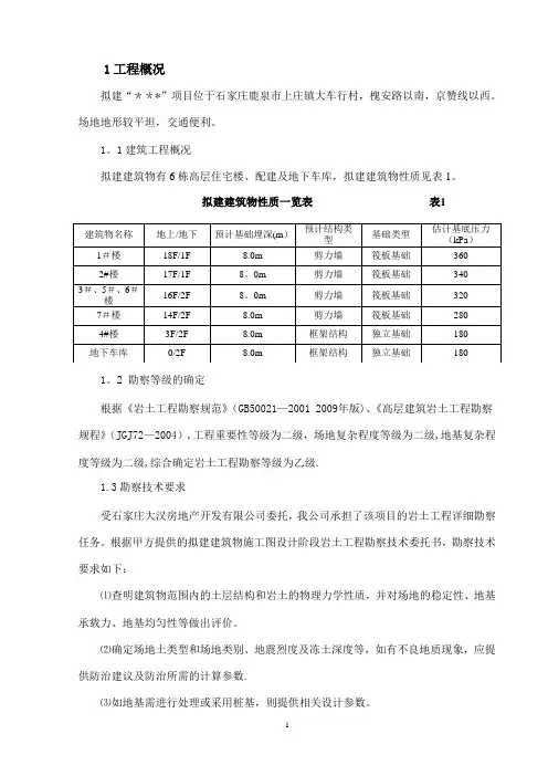 地质勘查报告(民建)