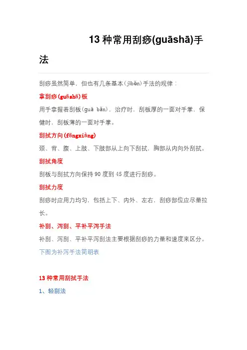 13种常用刮痧手法
