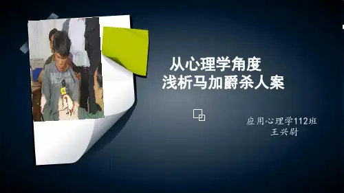 犯罪心理学案例分析————马加爵杀人案