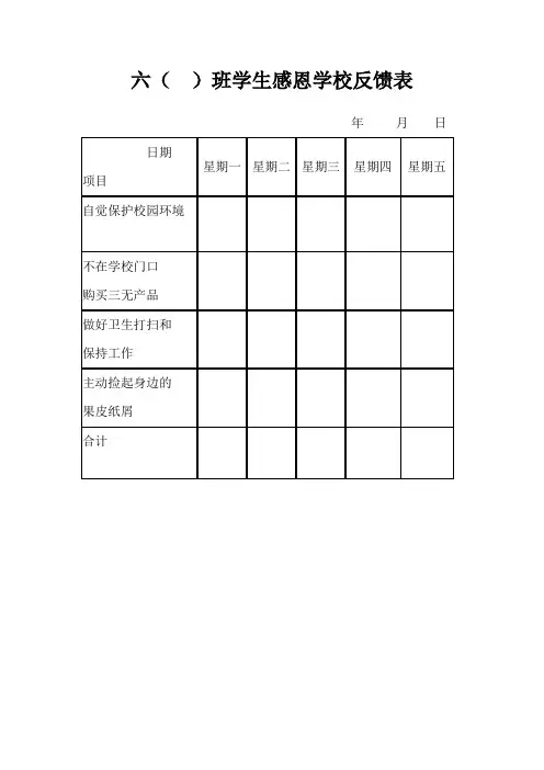 六年级家校共育课反馈表