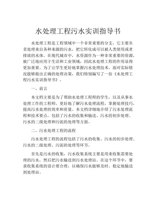 水处理工程污水实训指导书