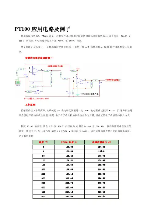 [精品]PT100应用电路及例子