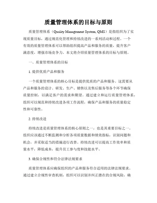 质量管理体系的目标与原则