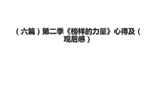 (六篇)第二季《榜样的力量》心得及(观后感)
