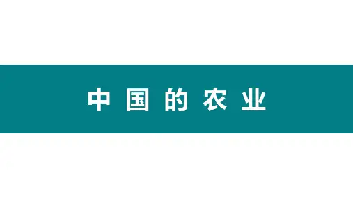 中国的农业 课件22张-2024届高考区域地理复习之中国地理