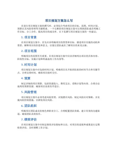项目规划方案怎么写
