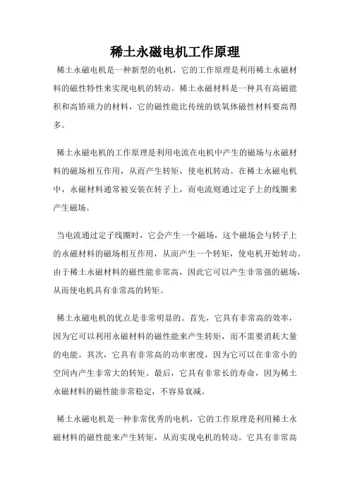 稀土永磁电机工作原理