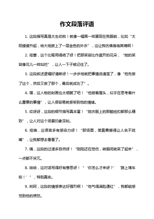 作文段落评语