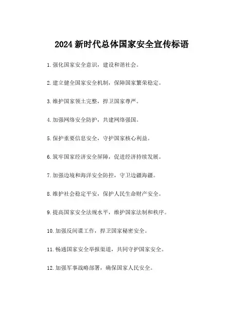2024新时代总体国家安全宣传标语