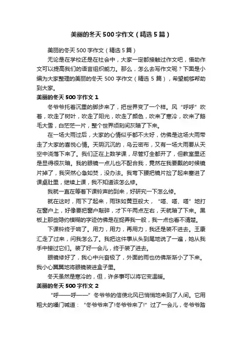 美丽的冬天500字作文（精选5篇）