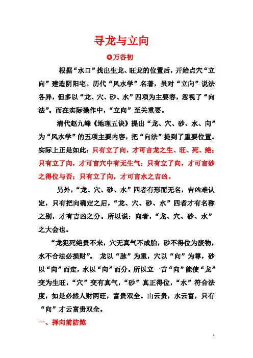 寻龙与立向
