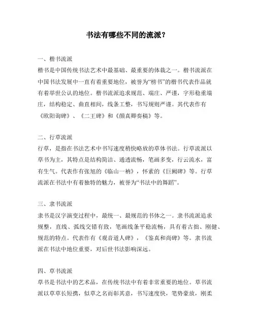 书法有哪些不同的流派？