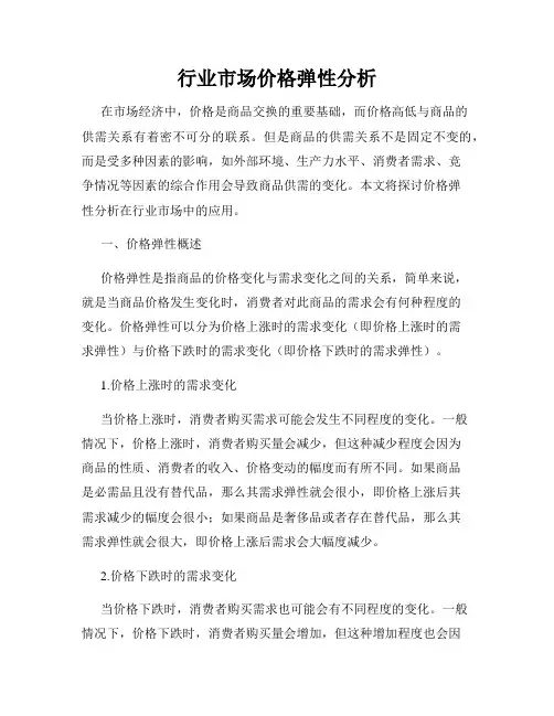 行业市场价格弹性分析