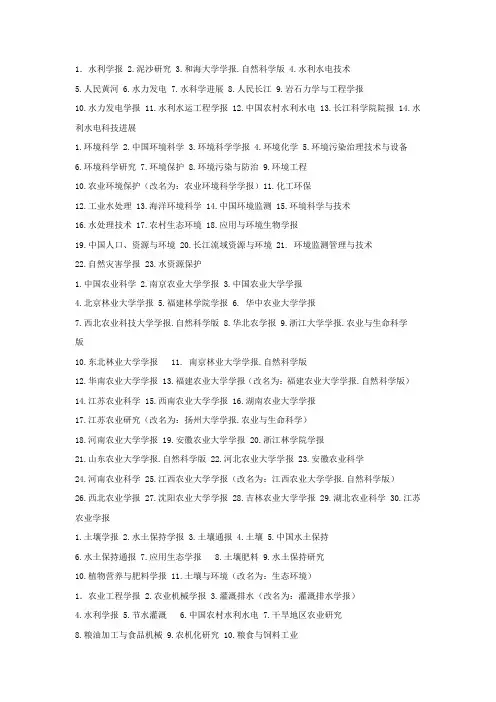 核心期刊目录